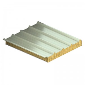 Sound Absorbing Fireproof Rockwool Sandwich Wall Panel Acoustic Rock Wool Sandwich Panels